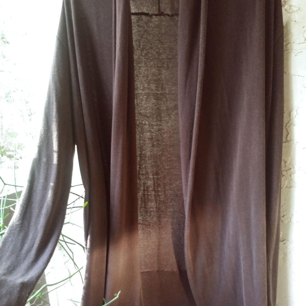 Long, Sleek Open Cardigan with Hood